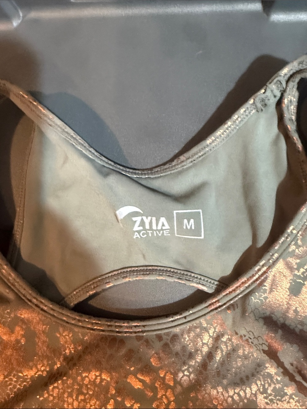 Zyia Active Olive Snake-Print Medium Impact Sports Bra - Picture 2 of 3